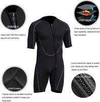 Short de combinaison pour hommes à fermeture éclair avant Sport aquatique court 3 mm combinaisons humides pour la plongée en apnée surf natation