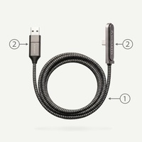 Kabel Pengisi Daya Lipat 2 in 1, USB A ke Tipe C, Kabel Data Pengisi Daya Cepat PD yang Dapat Diputar, Logo Kustom, Hadiah Promosi