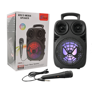 Enceinte portable Bluetooth Sing-e ZQS6163 6 pouces avec LED RGB, <span class=keywords><strong>radio</strong></span> FM et lecteur <span class=keywords><strong>MP3</strong></span> pour fêtes et camping en extérieur - Product Image 1