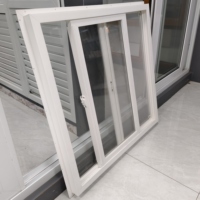 Fenêtres coulissantes en PVC/UPVC de style américain de haute qualité à double vitrage avec moustiquaire à languettes