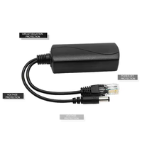 10/100Mbps PoE Ayırıcı 48V - 5V 2.4A, İzole IEEE 802.3af/at Aktif Dönüştürücü, IP Kamera/Raspberry Pi için 12W Güç Adaptörü