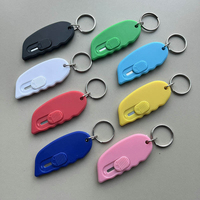 Couteau utilitaire promotionnel miniature rétractable en plastique personnalisé, porte-clés de sécurité à ressort automatique, portable pour papier, vente en gros