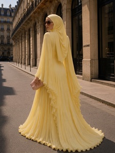 Abito Lungo Plissettato su Misura Loviya per Signore Musulmane, Abaya Dubai <span class=keywords><strong>Chic</strong></span>, <span class=keywords><strong>Abbigliamento</strong></span> Formale Islamico - Product Image 2