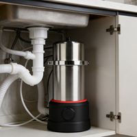 Filtre à eau intégré 4-en-1 à ultrafiltration 600L/H 0.01µm en acier inoxydable 304 de qualité alimentaire, manuel, pour évier de cuisine ou comptoir
