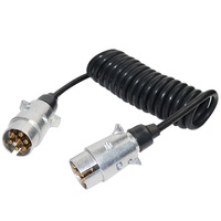 Câble d'extension de remorque à 7 broches en métal 2M avec connecteur de lumière de remorquage de prise de remorque 12V pour caravane