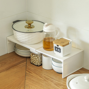 Extendable Kitchen <b>Sink</b> <b>Storage</b> Rack Multi Layer Cookware Organizer Adjustable Cabinet Pot Rack For Home Use - Product Image 3