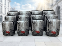 Lot de 12 valises en gros SKD ABS PC imprimées, de 19 à 30 pouces, grand ensemble de sacs de voyage imbriqués, commande en gros pour importateurs