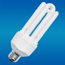 หลอดไฟ CFL พลาสติกสีขาว OEM ขั้ว E27 รูปทรง 3U แสงขาว 6000K 80lm/W 6000 ชั่วโมง CRI 80 AC 220V รับประกัน 2 ปี 2800 ลูเมนส์ - Product Image 3