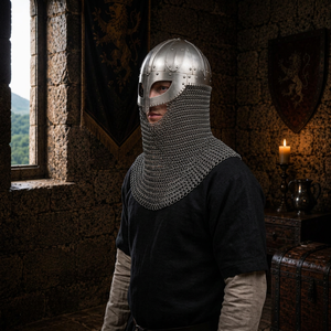Casque Barbuta en Acier Fait Main, Armure de Chevalier Antique, Pièce d'Art de Collection, Finition Polie - Product Image 1