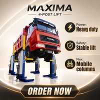 Maxima Kabelloser Mobiler Schwerlast-Buslift FC75W 4-Säulen 7,5 Tonnen/Säule Zylinder-LKW-Lift CE-Zertifiziert