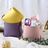 Panier de rangement de bureau pliable en cuir PU décoratif, organisateur compact pour bijoux, cosmétiques, lunettes, télécommandes