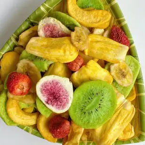 उष्णकटिबंधीय मिश्रित सूखे फल और सब्जियों स्वस्थ नाश्ता OEM फ्राइड मिश्रण फल चिप्स
