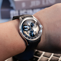 OBLVLO Original Montre Homme Automatique « Trisome Star Planet », Mécanique Lumineuse Super Sportive en Caoutchouc BLM-TRISOME