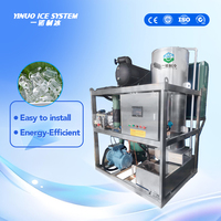 Machine à glace en tubes de 10 tonnes avec compresseur, pompe et moteur, refroidissement air/eau, garantie de 2 ans pour usage commercial, transformation des produits de la mer