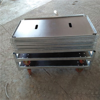 Chariot danois à quatre roues avec étagère amovible, structure en acier métallique, OEM, pour présentation de plantes en pépinière, conteneurs