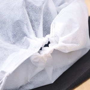 Portable Non Woven Shoe Bag Drawstring Closure <b>White</b> For Travel Storage - Product Image 4