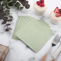 Serviettes en papier de couleur vert sauge de pâte de bois vierge personnalisée pour restaurant occidental français avancé
