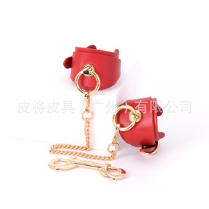 Collar de cuero para bondage SM, juguete sexual para adultos, juego de 8 piezas para parejas, para coqueteo y restricción. - Product Image 4
