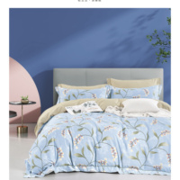 Ensemble de literie imprimé en coton 100% de luxe, ultra doux et confortable, comprenant des draps, une housse de couette, un édredon, impression pigmentée, pour la maison et l'hôtel