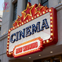Enseigne lumineuse LED 3D avec logo de marque, style publicitaire rétro américain, pour extérieur, cinéma, affichage de devanture de magasin