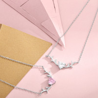 Collier pour femme en argent sterling 925, pendentif en forme de cœur avec zircon, pierre de naissance, cadeau de la Saint-Valentin, bijoux tendance