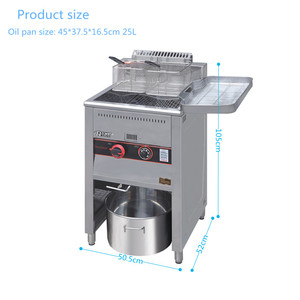 <span class=keywords><strong>Friteuse</strong></span> à gaz commerciale autonome en acier inoxydable poli miroir de 25 L pour poulet frit et frites - Product Image 2