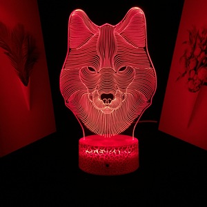 Wolf Led Night Light Box Anime Products for Bedroom Decor <strong>Nightlight</strong> Birthday Gift Animal 3d Led Lamp Dropshipping - Product Image 2