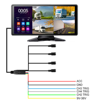 10.36 pouces 4 canaux 12V-36V moniteur à écran tactile moniteur de vue arrière voiture aide à l'inversion camion DVR enregistrement en boucle Mode de stationnement AHD
