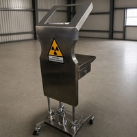 Conteneur de stockage des déchets nucléaires en acier inoxydable brossé blindé contre les radiations, bac de stockage radioactif, armoire de protection contre les radiations