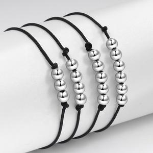 Wholesale Men Women 925 Sterling Silver Minimalist <strong>Beads</strong> <strong>Bracelets</strong> Jewellery Unisex Fashion Rope Silver <strong>Beads</strong> <strong>Bracelets</strong> - Product Image 2