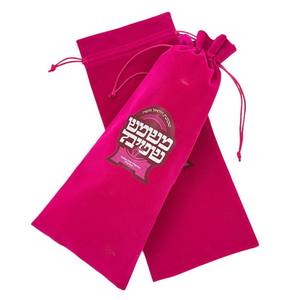 Sacs d'emballage de bouteille de vin avec logo de marque personnalisé 15x36cm pochette cadeau de luxe en velours avec cordon de serrage - Product Image 5