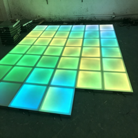 Piste de danse Infinity illuminée sans fil DMX à LED, panneau de sol de danse magnétique en verre 3D effet miroir pour mariage