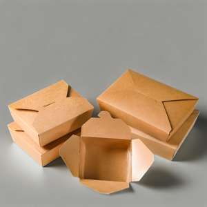 Boîte en papier pliable, boîte de rangement alimentaire jetable, boîte à bonbons en papier avec logo imprimé, boîte à emporter en papier - Product Image 1