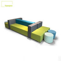 Ensemble de canapés modulaires en tissu pour espaces publics, hôpitaux, banques - Mobilier de réception convertible pour bureaux, appartements, hôtels