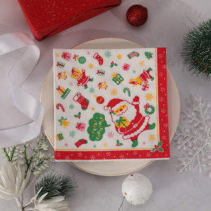Christmas Cartoon Printed Paper Napkins 250mm X 250mm For Party And Banquet Use - Product Image 3