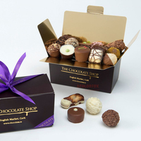 Impression complète Facile à assembler Boîtes à truffes en chocolat vides Boîte cadeau de Noël en chocolat noir