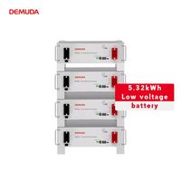 Système de stockage de batterie solaire résidentiel DEMUDA personnalisé, 5 kWh à 50 kWh, système ESS, batterie LiFePO4 48V à montage en rack, CAN