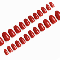 AIERFEI 30 pièces de faux ongles de luxe de couleur rouge, motifs œil de chat, faux ongles en gros, en couleur rouge, pointes d'ongles