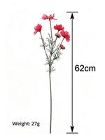 Fleurs artificielles en soie réaliste Cosmos Bipinnatus en gros, tiges simples, pour décoration intérieure et mariage