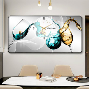 Cuadro de Pared Moderno <span class=keywords><strong>y</strong></span> Sencillo de Lujo Ligero con Reloj, Decoración de Copa de <span class=keywords><strong>Vino</strong></span> para Restaurante, Cuadro Colgante para Sala de Estar <span class=keywords><strong>y</strong></span> Dormitorio - Product Image 5