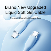 Cable USB Plano de Silicona Líquida con Revestimiento de PVC Tipo-C de Carga Rápida PD 5A, 2M, para Teléfono Móvil, Compatible con iPhone, Venta al Por Mayor de Fábrica