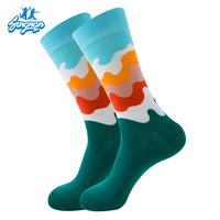 Nouveauté Chaussettes Jacquard Mode Haute Qualité Coton Jacquard Rayé avec Emballage Vente en Gros Chaussettes Personnalisées pour Hommes