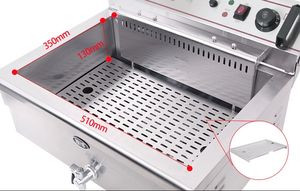 หม้อทอดไฟฟ้าแบบตั้งโต๊ะ ความจุ 30 ลิตร สำหรับใช้ในบ้าน ทอดเฟรนช์ฟรายส์ ไก่เนื้อ ชิปส์ <span class=keywords><strong>หมู</strong></span>ทอด อาหารจานด่วน สแตนเลส 6000 วัตต์ แบบเดี่ยว - Product Image 2