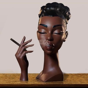 Porte-bougie sculpté à la main en forme de fille noire, décoration d'intérieur, centre de table pour la décoration de Noë<span class=keywords><strong>l</strong></span>, artisanat en résine, ornements - Product Image 6