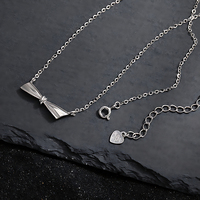 Colliers pendentifs nœud papillon simples et raffinés pour femmes, en argent sterling 925, chaînes de mode, colliers pour filles, bijoux de créateur personnalisés, vente en gros