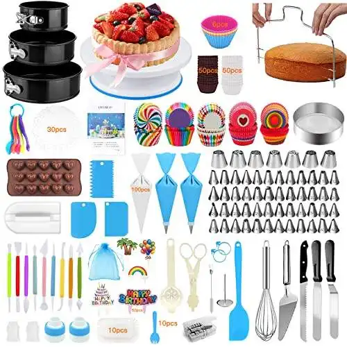 305pcs Pastry Tools Baking Accessories High-Quality Turntable Cake Decorating Kit