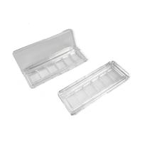 Palette de fards à paupières transparente 6 couleurs vide en plastique AS, boîte d'emballage rectangulaire pliable pour fards à paupières, blush et maquillage cosmétique