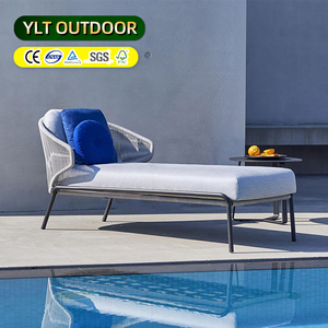 Chaise de playa de aluminio para exteriores, hoteles, piscinas, sillas de playa, patios, jardín, Patio, cuerda tejida, fabricante de <span class=keywords><strong>tumbonas</strong></span> - Product Image 1