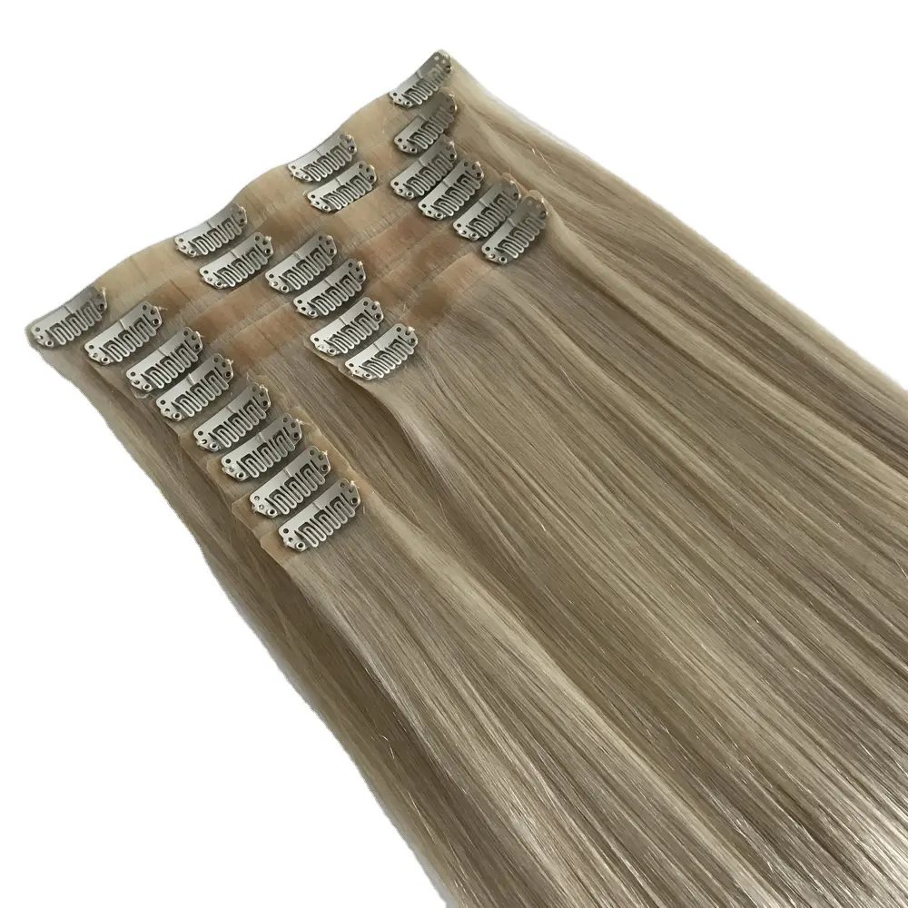 Extension de cheveux vierges Remy à double extension de cheveux humains avec clip épais à cuticule alignée sans couture
