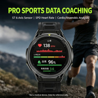 Layar AMOLED Bentuk Dial Bulat Unisex GPS Pemantau Oksigen Darah Pemantauan Kesehatan Pelacak Tahan Banting Tahan Air Smartwatch Jam Tangan Pintar